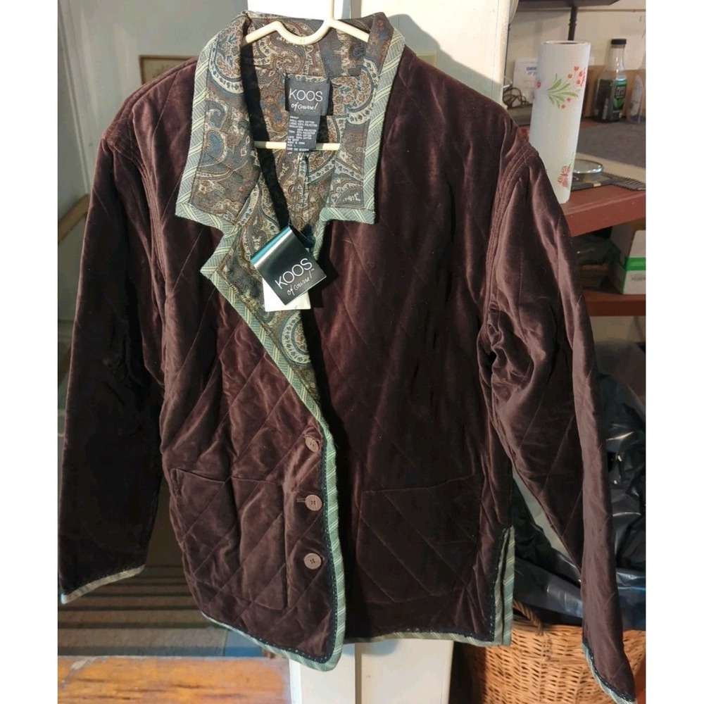 Vintage‎ NWT Koos of Course Super Rare Reversible Jacket Velor & Tapestry Size L